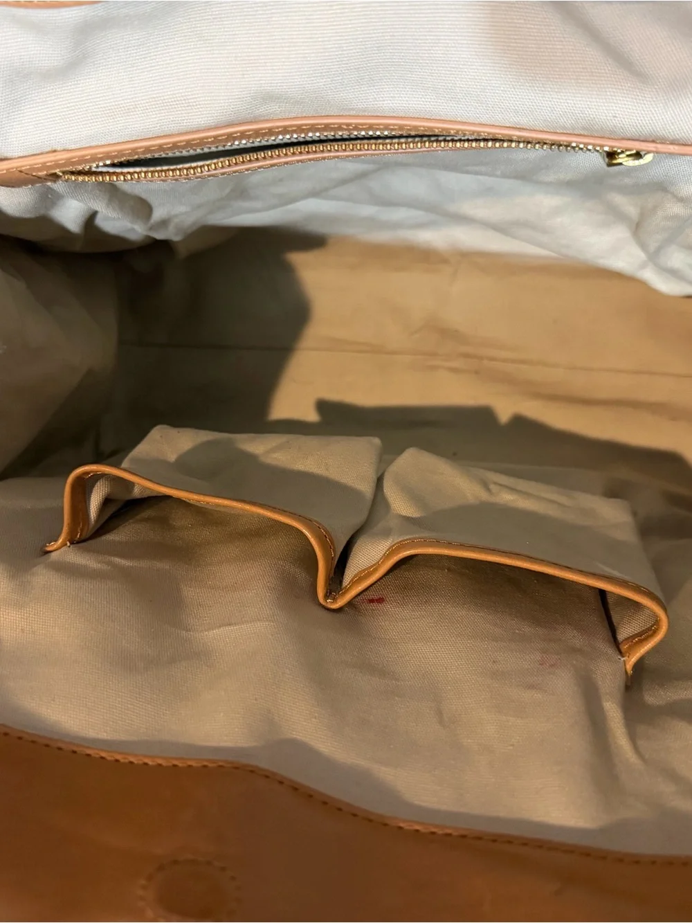 Tory Burch Cream and Tan Meredith tote